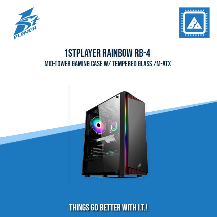 1STPLAYER RAINBOW RB-4 MID-TOWER GAMING CASE W/ TEMPERED GLASS /M-ATX 1STPLAYER RAINBOW RB-4 MID-TOWER GAMING CASE W/ TEMPERED GLASS /M-ATX